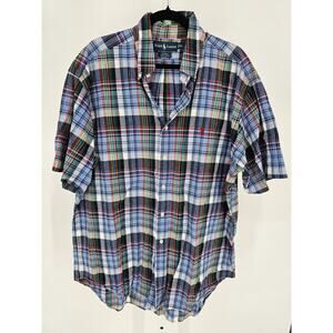 Ralph Lauren Mens Sz XL Blake Fit Shirt Sleeve Button Up Plaid Shirt 100% Cotton